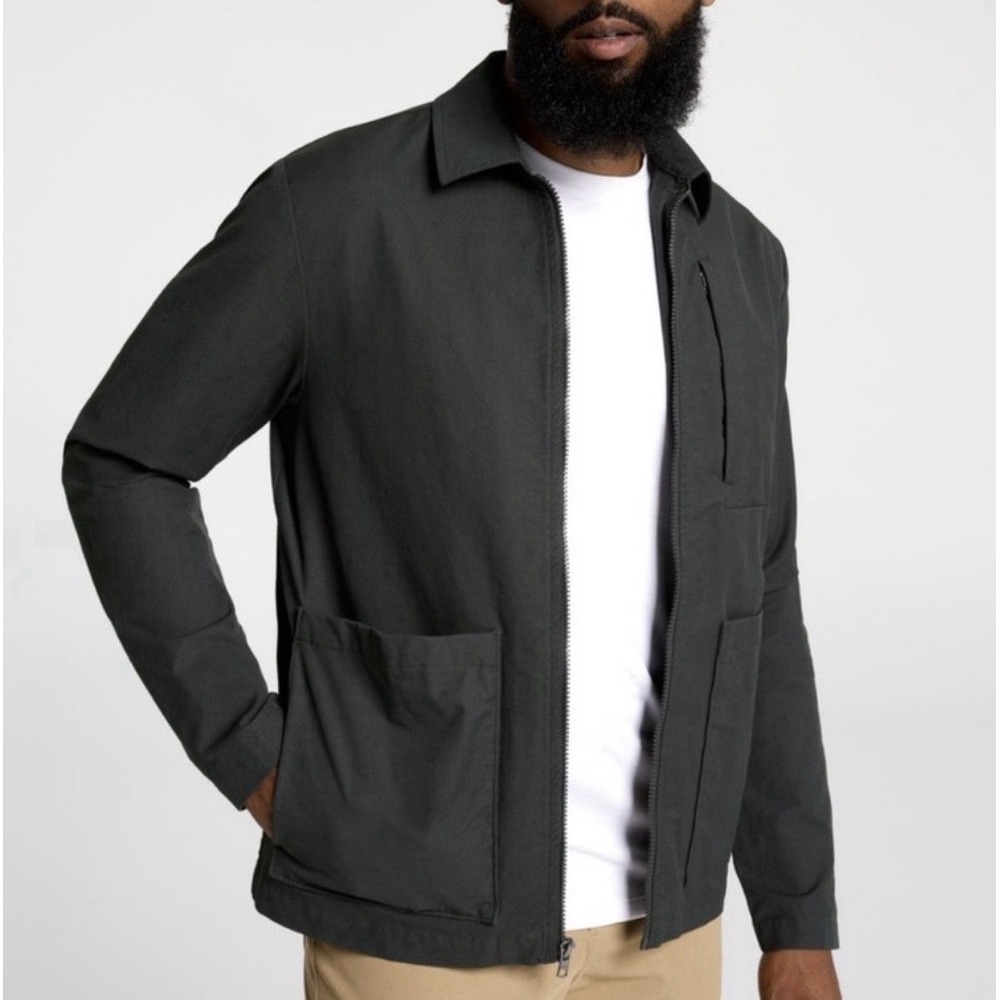 NEW VRST Active Chore Jacket Mens Olive Shadow Canvas Stretch Full Zip‎ XL